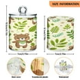 thumbnail image 3 of 4 Pack Cartoon Bear and Leaves Qtip Holder Dispenser Clear Plastic Storage Apothecary Jars for Cotton Swabs Balls Pads Floss, 3 of 7