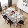 thumbnail image 6 of Christmas Snowman Table Cloth Waterproof Tablecloths, Xmas Tree Snowflake Eucalyptus Wooden Tablecloth Dining Table Cover for Kitchen Party Tabletop Outdoor, Rectangle Tablecloth 54x108 Inch, 6 of 9