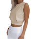 thumbnail image 2 of VISgogo, camisetas sin mangas deportivas cortas para mujer, Top corto de Yoga con cuello redondo liso sin mangas, chaleco de ombligo de entrenamiento de verano para mujer VISgogo  moda, 2 of 5