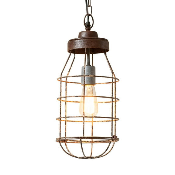Irvins Country Tinware Industrial Cage Light Pendant