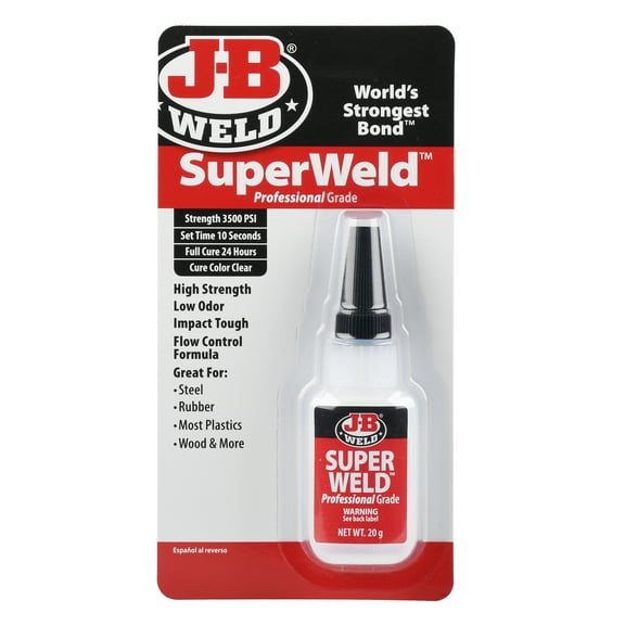 J-B Weld SuperWeld Professional Grade Super Glue 20 Gram Clear