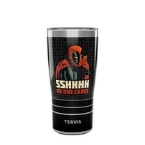 Tervis Traveler Marvel Deadpool Shhh No One Cares Triple Walled Insulated Tumbler Travel Cup Keeps Drinks Cold & Hot, 20oz, Stainless Steel
