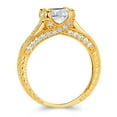 thumbnail image 2 of Wellingsale Ladies Solid 14k Yellow Gold Polished CZ Cubic Zirconia Engagement Ring - Size 9, 2 of 5