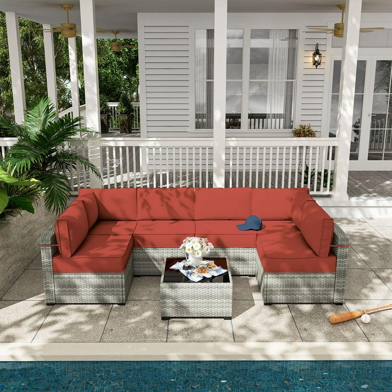 7-Piece Outdoor Patio Furniture Set with 5 7-Piece Outdoor Patio Furniture Set with 5