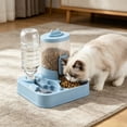 thumbnail image 1 of Automatic Pet Feeder and Water Dispenser Combo for Cats and Small Dogs with Raised Neck Bowl, Large Capacity, Spill-Proof Base, Plastic, Multiple Colors, 1 of 6