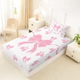 thumbnail image 4 of Erosebridal Girly Pink Bow Twin Sheet Sets, Cute Princess Cartoon Bedding, 3 Pieces, 4 of 5