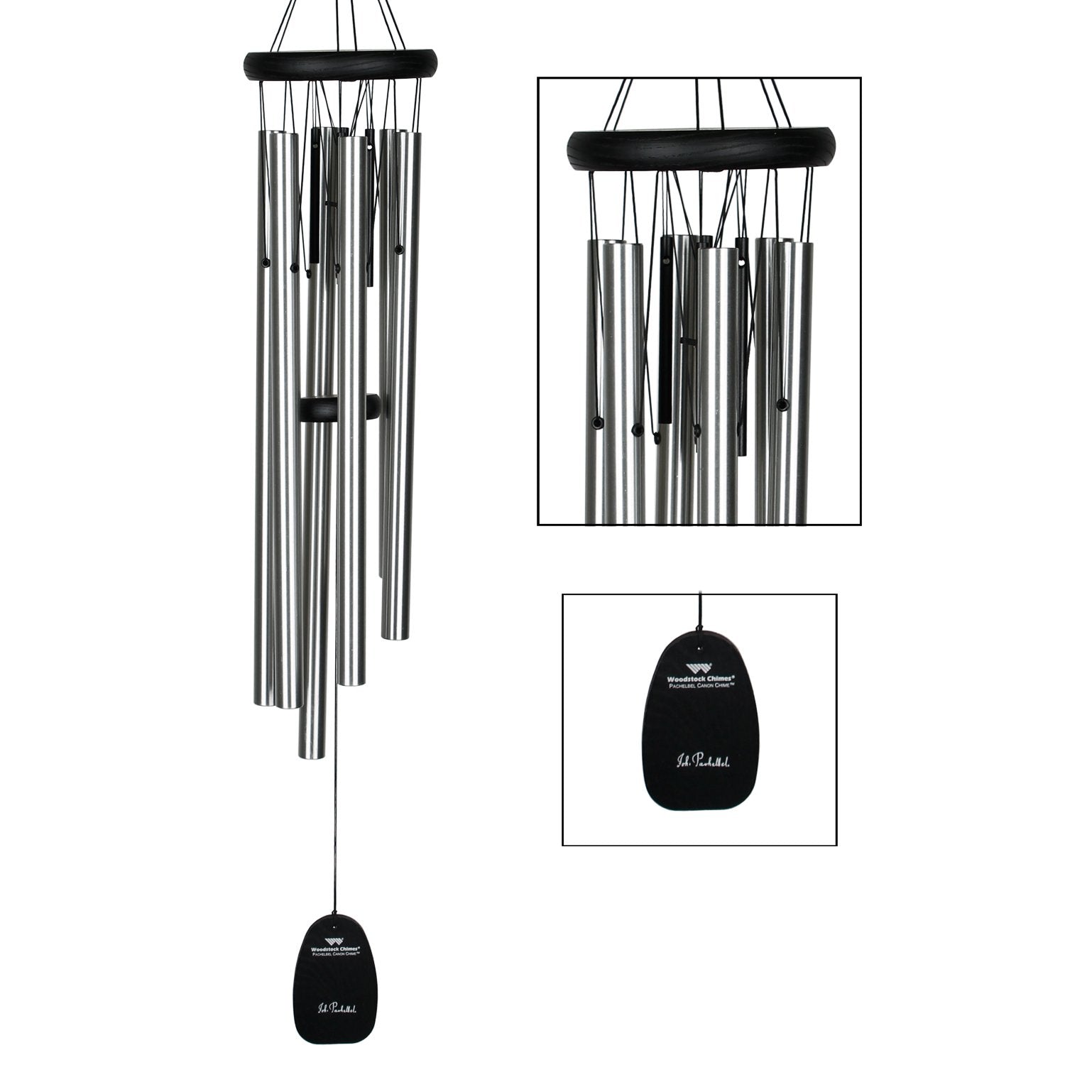 Woodstock Wind Chimes Signature Collection, Pachelbel Canon Chime, 32'' Silver Wind Chime PCC - image 3 of 7