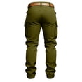 thumbnail image 4 of Zimjoy Men’s Casual Cargo Pants Stretch Twill Elastic Waist Work Trousers 4 Pockets Regular Fit Work Hiking Pants, Army Green 2XL, 4 of 4