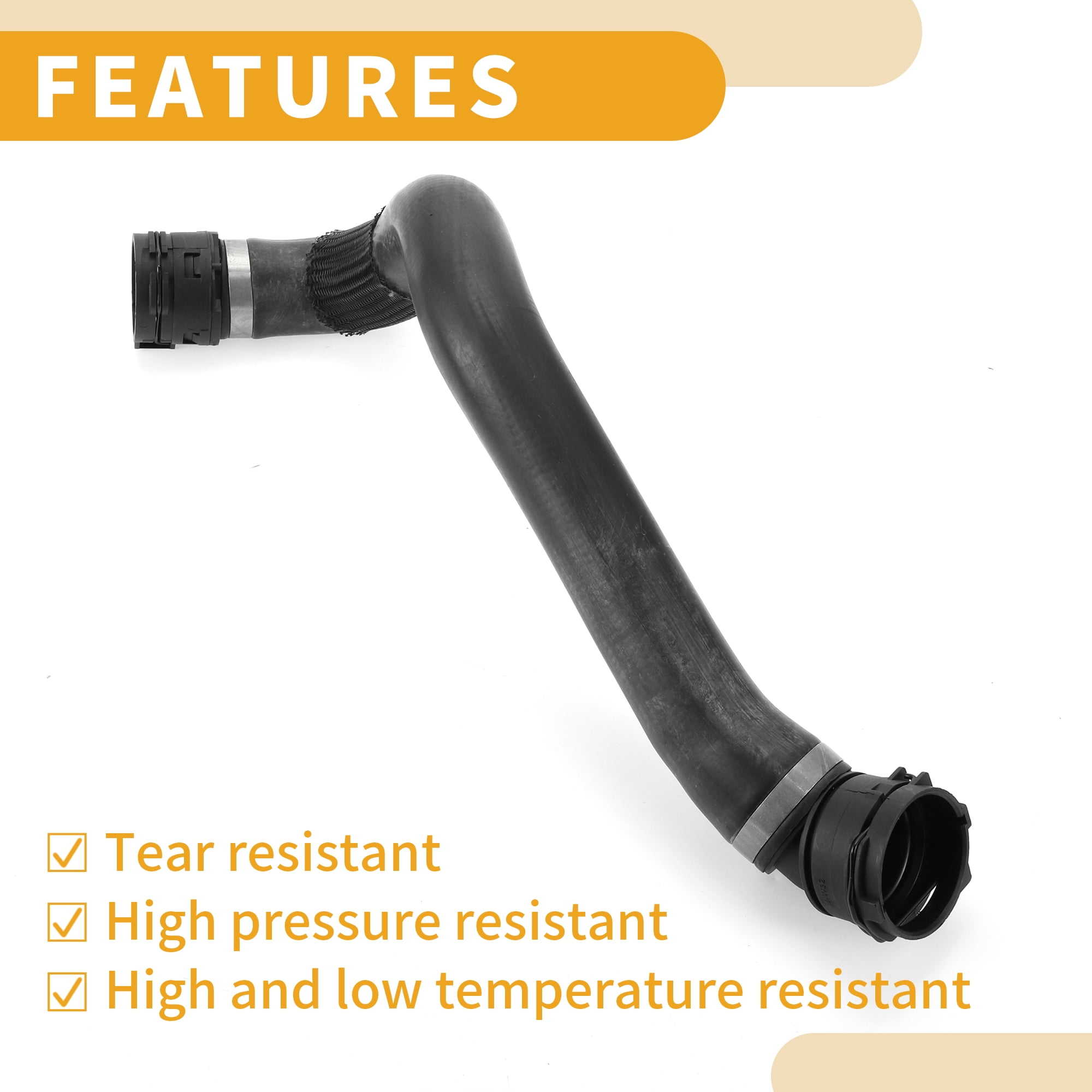 Unique Bargains Lower Radiator Coolant Hose For BMW 530i XDrive 2017-2020 Rubber Black