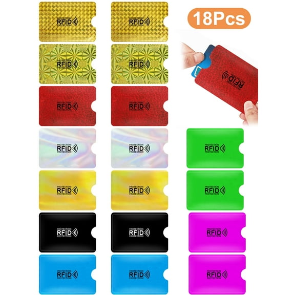 EEEkit 18pcs RFID Blocking Sleeves, Colorful Theft Prevention RFID Credit Card Protector
