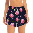 thumbnail image 2 of Balery Cartoon Donut Planets Pantalones cortos deportivos para mujer con forro y dos bolsillos, elásticos, para entrenamiento, gimnasio, yoga-Large, 2 of 7