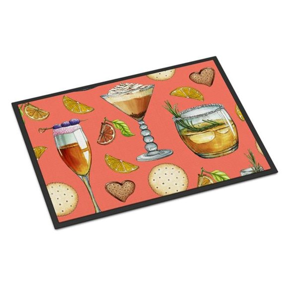 Drinks & Cocktails Salmon Indoor or Outdoor Mat - 24 x 36 in.