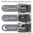 thumbnail image 4 of Gexpusm 40'' Oversized Chair with Ottoman,Wide Modern Accent Chair & Single Sofa Lounge for Living Room, Chenille Oversized Armchair with 3 Pillows,Gray, 4 of 7