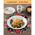 thumbnail image 3 of 13 Inch Round Placemats Set of 4, Valentines Love Heart Non Slip Heat Insulation PP Table Mats, Eucalyptus Red Love Heart Black Washable Place Mats for Kitchen Dining Party Table Decor, 3 of 7