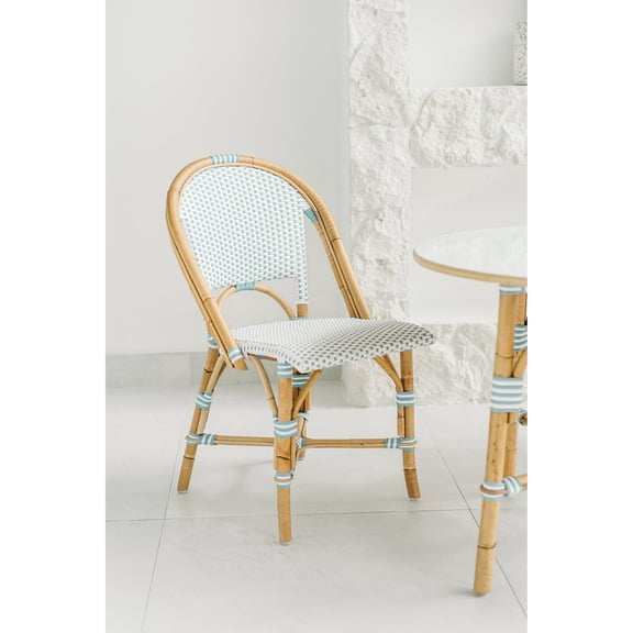 Kids Modern Bistro Rattan Chair Handmade Manau Rattan Dining Chair for Playroom Bedroom, Kids Table Seating