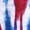 Blue, variant on Women's T-Shirt, American Flag Chevron Print 3/4 Sleeve Patriotic Top, Vintage USA Round Neck Casual Loose Summer Tee for Ladies