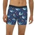 thumbnail image 2 of Picia Cartoon Sharks2 Pattern Men's Athletic Long Leg Briefs , Performance Stretch Underwear，Moisture-Wicking, 2 of 7