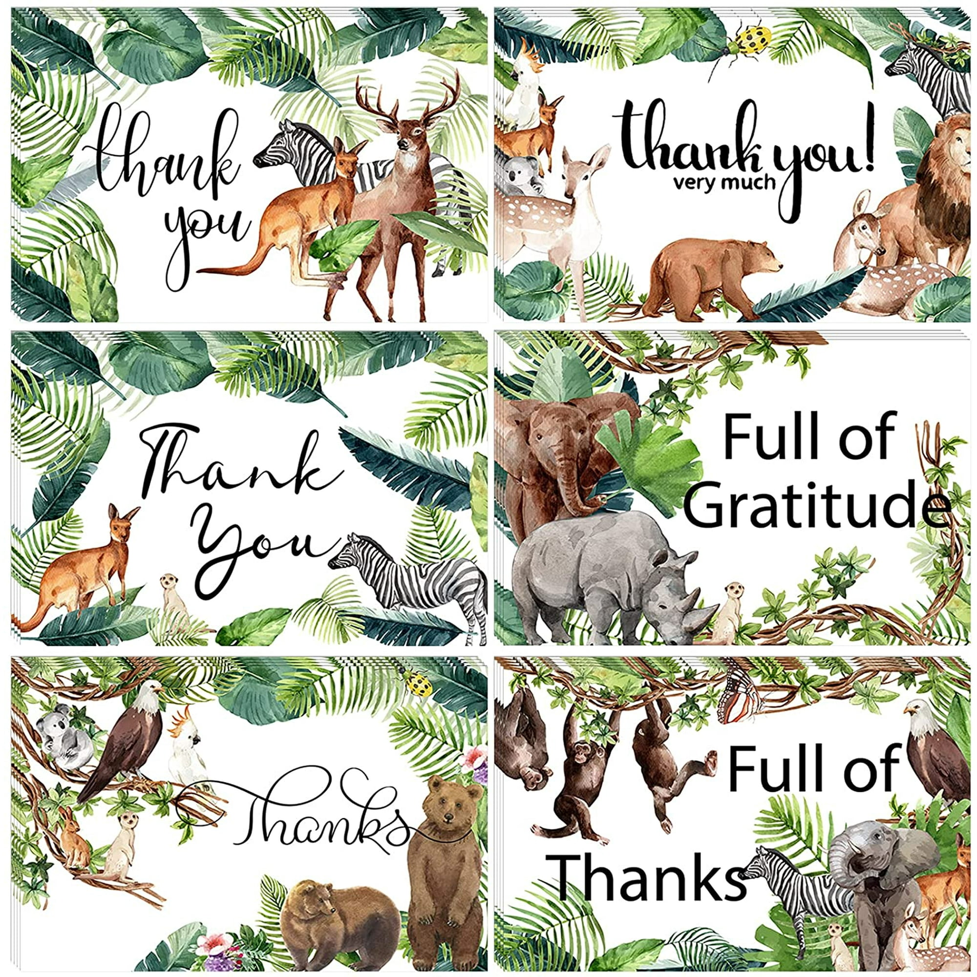 24 Pieces Safari Thank You Cards with Envelopes, Woodland Thank You Cards, Jungle Animal Thank You Notes, Gratitude Cards for Baby Shower, Safari Party Supplies, Classroom Exchange Favor, 4 x 6 Inch | Walmart Canada 24 Pieces Safari Thank You Cards with Envelopes, Woodland Thank You Cards, Jungle Animal Thank You Notes, Gratitude Cards for Baby Shower, Safari Party Supplies, Classroom Exchange Favor, 4 x 6 Inch | Walmart Canada
