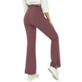 thumbnail image 2 of Langwyqu Women's Bootcut Yoga Pants Crossover Female Casual Trousers Split Flare Leggings with Pocket, 2 of 5