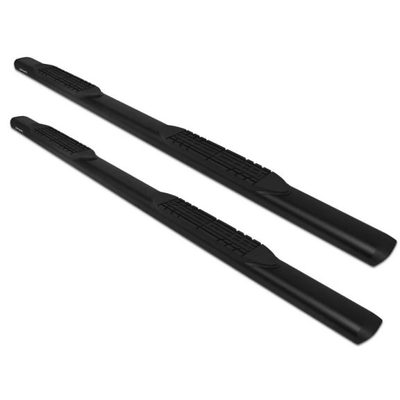 Raptor Series 5" Black Textured Aluminum Oval Style Slide Track Running Boards Compatible with 2007-2021 Toyota Tundra Double Cab