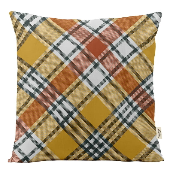 Vargottam Luxury, Printed Mustard Yellow CushionCovers,Decorative PillowCovers,SquareThrow Pillowcase -12x12Inches