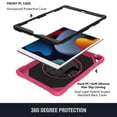 thumbnail image 4 of Étui Pc + Silicone pour Ipad 10.2 2021 / 2020 / 2019 Rouge Rose, 4 of 5