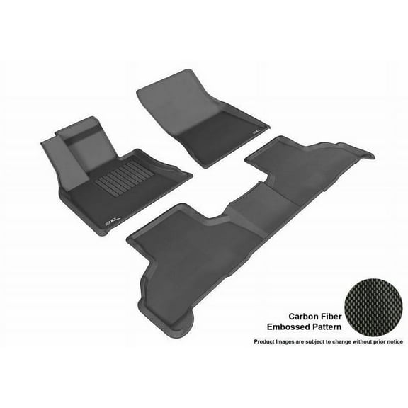 3D MAXpider 2014-2019 Fits BMW X5 2015-2019 X6 1st Row 2nd Row Kagu Carbon Fiber Embossed Pattern Black Floor Mat L1BM05501509