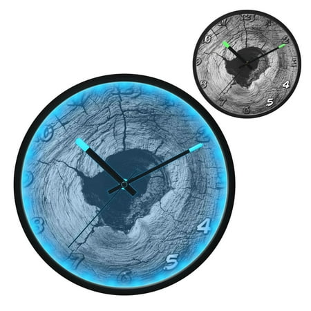 Iauyy Vintage Battery Sunrise Clock Wall Clock 12 inch Fashion Bedroom/Biathroom Lighted Wall Clock for Kitchen Clocks ,The Trunk Of An Old Tree