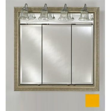 TD-LT3834RCOLYL 38 in.x 34 in.Recessed Triple Door Cabinet with Traditional Lights - Colorgrain Yellow