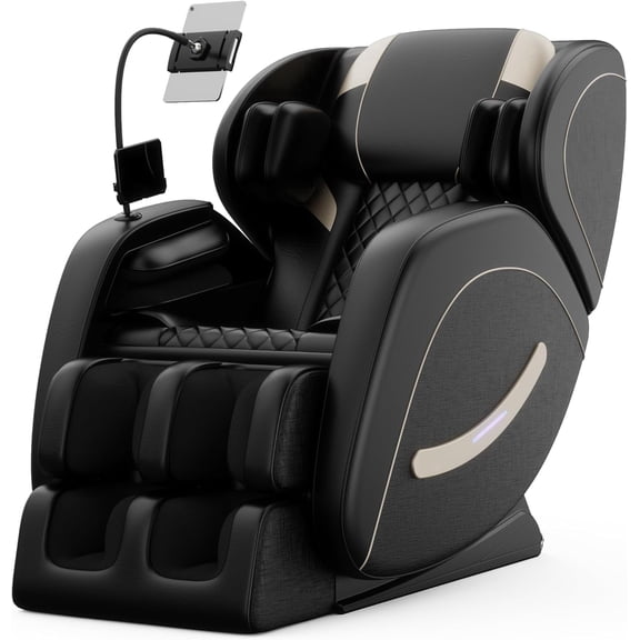 Massage Chair Full Body, Zero Gravity Massage Chair with Auto Modes, Airbag Massage, 6 Fix Point Rollers, Foot Massage, Heating, Touch Screen Controller, Home Relaxation Recliner with Massage, Black