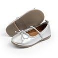thumbnail image 4 of Ccpelsie Girls Flats Dress Shoes Little Kid Princess Ballerina Flats for Birthday Party - Girls Mary Jane Shoe for Wedding School(Silver,13), 4 of 9