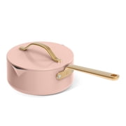 Beautiful by Drew Barrymore 12-Piece Cookware Set with EverGood Ceramic Nonstick Coating and Strainer Lids, Rose