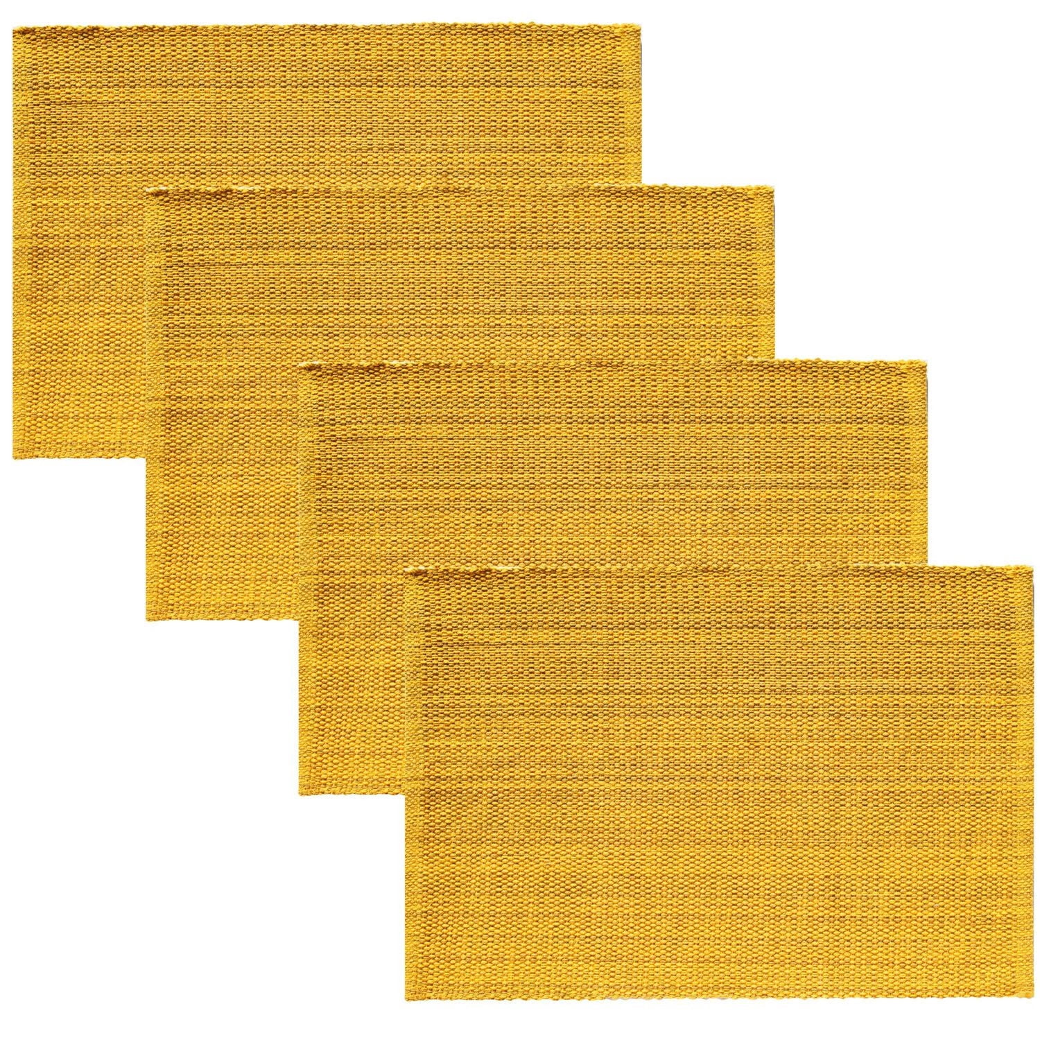 Fabstyles Casual Classic Cotton Placemats Set of 4 Machine Washable Heavyweight Table Mats Perfect for The Kitchen and Dining Table or Outdoor Tables