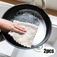 thumbnail image 2 of Ultra-fine fiber cloth Lint-free cloth Restaurant style rag 2PCS Dish Cloth Double-sided Two-color Dish-washing Towel Coral Fleece Hanging Cloth Scouring Pad, 2 of 9