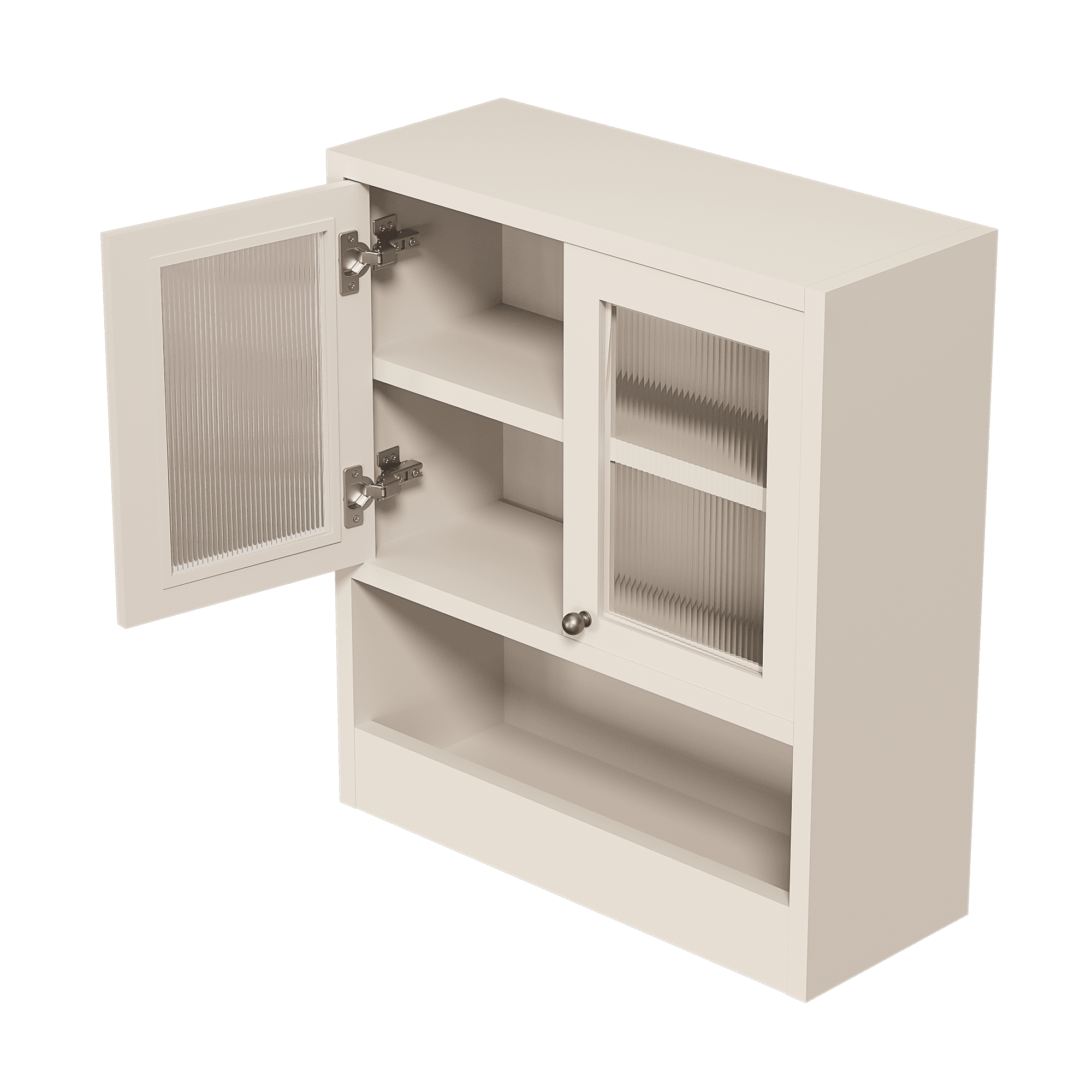 Mintazer Farmhouse Bathroom Medicine Cabinet with Adjustable Shelves, 2 Doors Wall Cabinet over The Toilet Storage, White