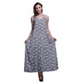 thumbnail image 1 of Bimba Rayon Bird Ladies Printed Backless Spaghetti Strap Long Maxi Evening Party Dress-Large, 1 of 5