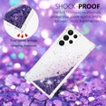 thumbnail image 4 of Aesthetic Funda para Samsung Galaxy S22 Ultra Case Clear Silicone for Women Girls, Cute Phone Case Samsung S22 Ultra Case Glitter Pink Shockproof and Bumpers Cover (Purple), 4 of 14