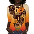 thumbnail image 1 of Otoño 3/4 Manga Tops para las Mujeres 2025 Casual Impreso V-Cuello Botón Arriba Blusa, Suave Poliéster Spandex Vestido Camisa de Verano, 1 of 9