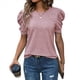 thumbnail image 1 of Suéter de Corta Abullonada para Mujer, Blusas de -Verano 2025, Ropa Informal de Negocios, Blusa de Punto con Cuello Redondo, Talla XL, Rosa, 1 of 4