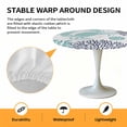 thumbnail image 6 of Teal Crab Elastic Fitted Round Table Cover Coral Starfish Shell Waterproof Outdoor Tablecloth for Holiday Party, Picnic, Patio & Dining Fits Tables Up to 45"-54", 6 of 8