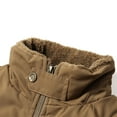 thumbnail image 4 of Dagegui Winter Jacket for Men Fleece Lined Stand Collar Coats Stylish Zip Up Warm Bomber Jackets Solid Color Going Out Outwear with Pocket Khaki XS, 4 of 8