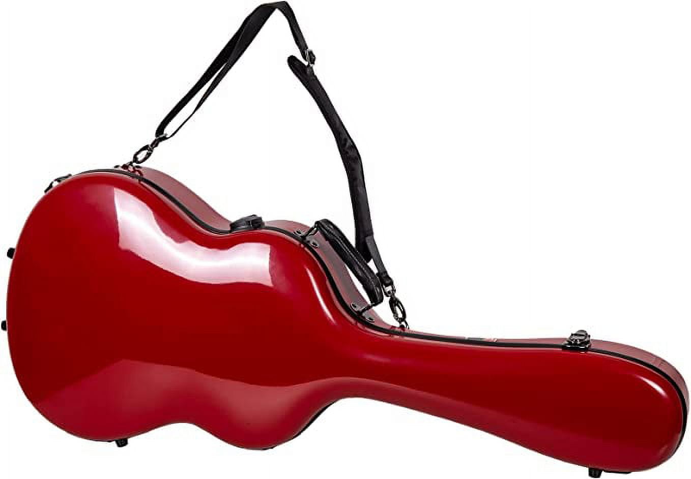 Crossrock Hard Shell Fiberglass Case for Les Paul Guitar with Backpack Straps in Red