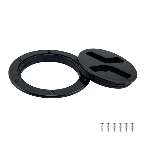 Speravity Escotilla de inspección de barco Circular ABS a prueba de sol Interior junta tórica sellada preperforada accesorios de placa de cubierta con 6 Bombillas para automóviles Negro Speravity VI001768-01