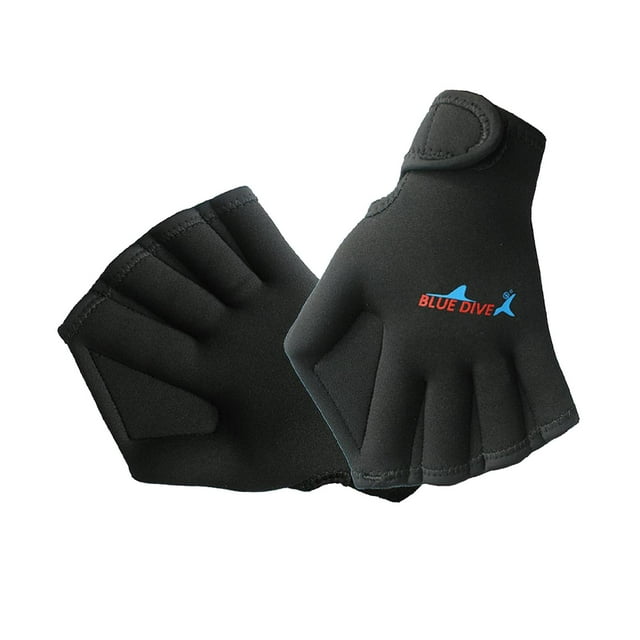 Guantes de natación, guantes de natación, abrigo, remo, guantes de agua, aletas de snorkel, guantes de mano para rafting, aeróbic acuático, adultos Negro
