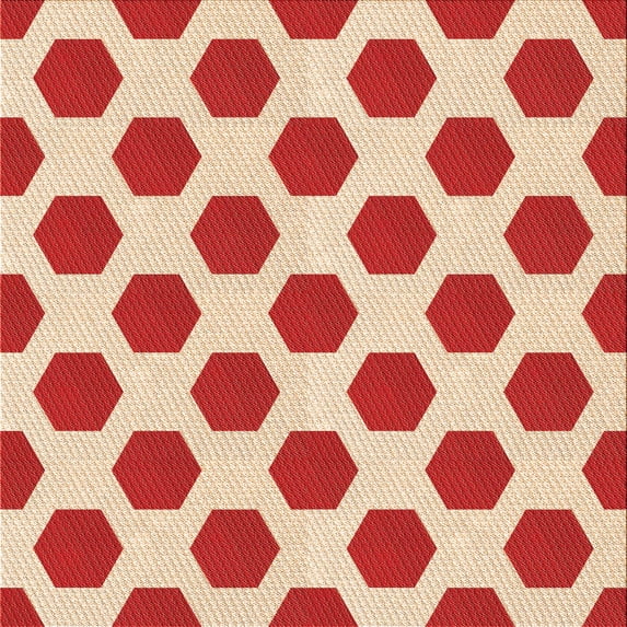 Ahgly Company Machine Washable Indoor Square Transitional Deep Peach Orange Area Rugs, 8' Square