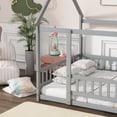 thumbnail image 5 of Jopath Full Size House Floor Wooden Bed with Roof Frame, Safety Guardrails for Boys Girls Grey, 5 of 9