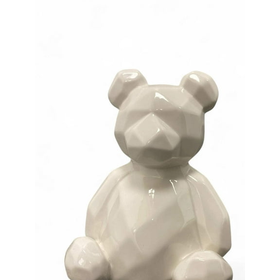 Ceramic Teddy Bear Bank - White