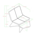 thumbnail image 3 of Manor Park Mid Century Modern Faux Leather Accent Chair, Charcoal, 3 of 3
