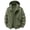 Army Green, variant on Men Hooded Zip Up Utility Jacket, Nylon Spandex Blend Water Resistant Multi Zip Pocket Casual Outdoor Coat