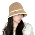 thumbnail image 1 of Sombrero de pescador de punto con circunferencia de cabeza grande de verano de 58-60 cm, sombrero protector solar para mujer, sombrero de playa para exteriores, 1 of 5